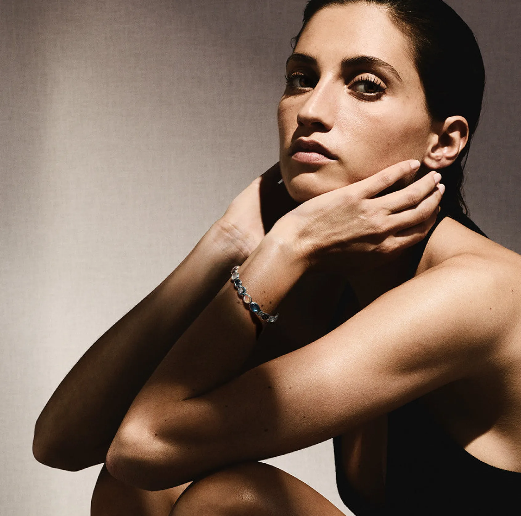 All-Stone Hinged Bracelet