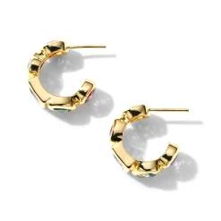 Caramella Rainbow Stone Hoop Earrings
