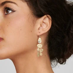 Crinkle Chandelier Heart Earrings
