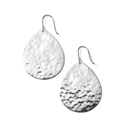 Crinkle Medium Teardrop Earrings