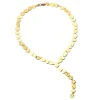 Crinkle Mixed Shape Heart Y-Necklace