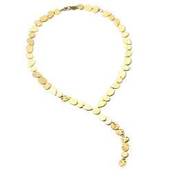 Crinkle Mixed Shape Heart Y-Necklace