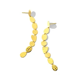 Crinkle Mixed Shape Linear Heart Earrings