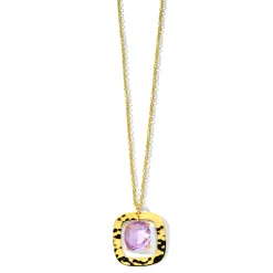 Crinkle Necklace with Medium Round Stone