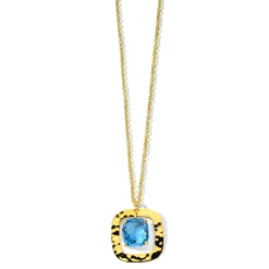 Crinkle Necklace with Medium Round Stone