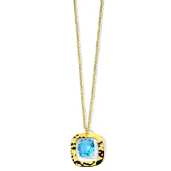 Crinkle Necklace with Medium Round Stone