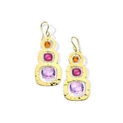 Crinkle 3-Stone Earrings
