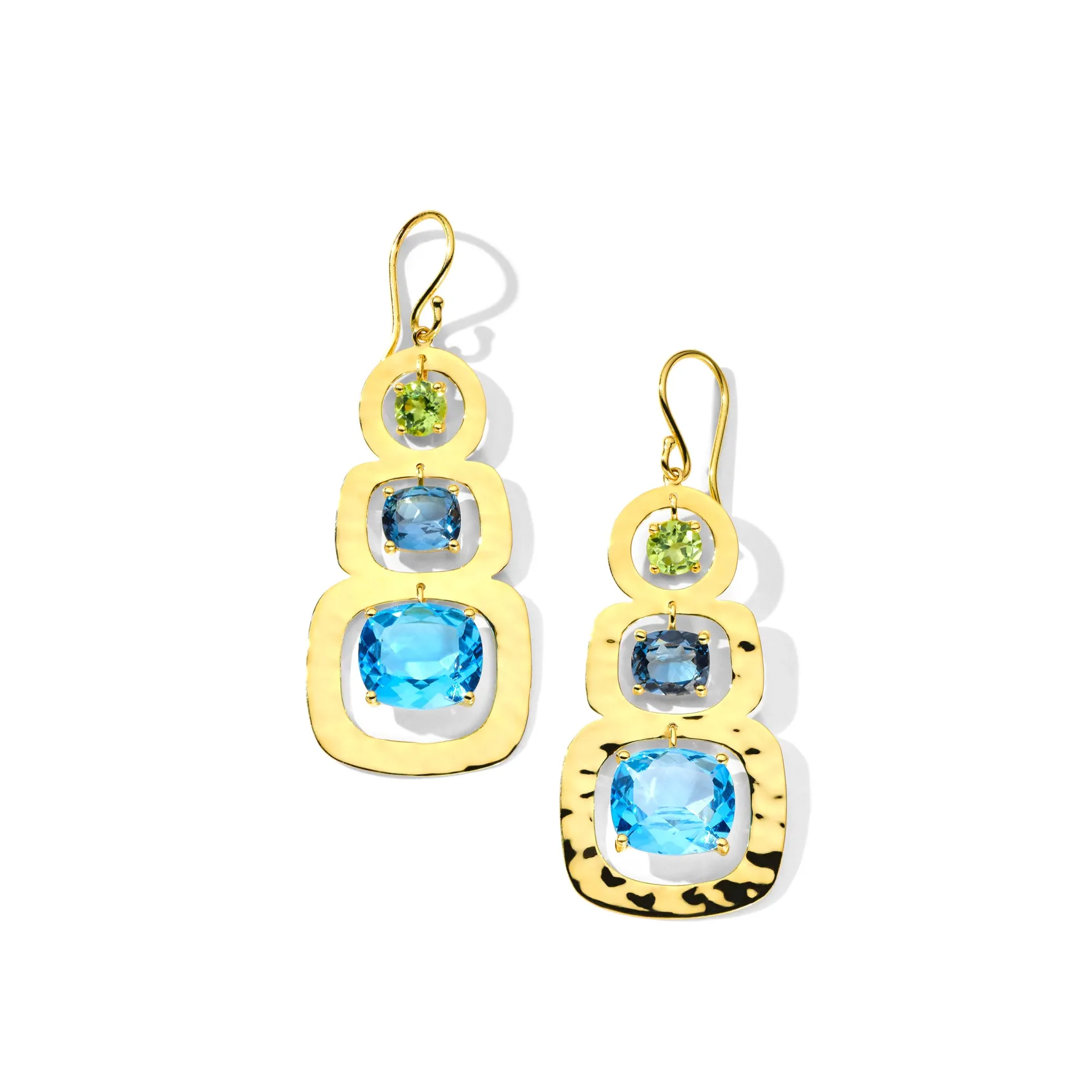 Crinkle 3-Stone Earrings