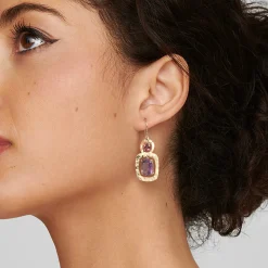 Crinkle 2-Stone Earrings