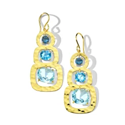 Crinkle 3-Stone Earrings