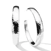 Extra Large Hammered Hoop Earrings with Tapered Ends