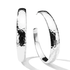 Extra Large Hammered Hoop Earrings with Tapered Ends