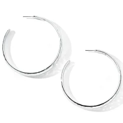 Extra Large Hammered Hoop Earrings with Tapered Ends