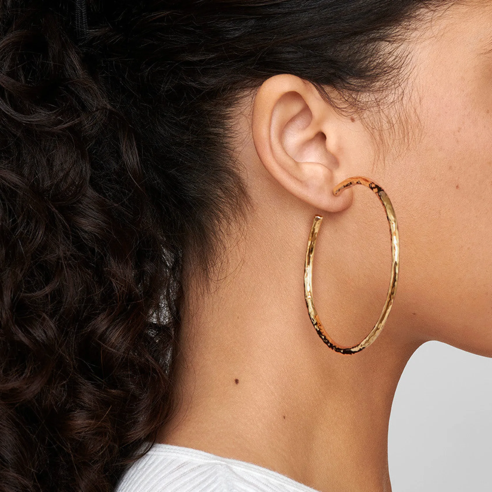 Extra Large Hammered Hoop Earrings