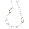 Handmade Mixed Metal Cherish Chain Necklace 41.5"
