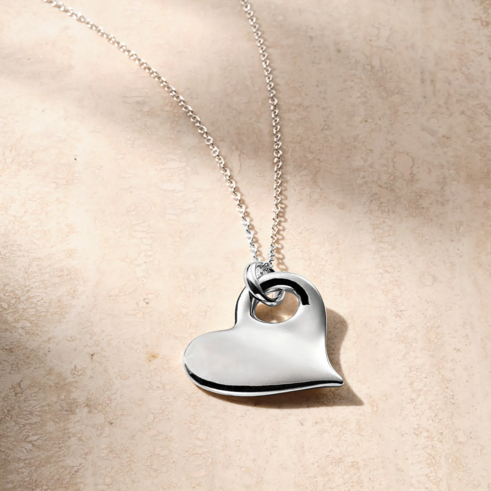 Heart Pendant Necklace 30"
