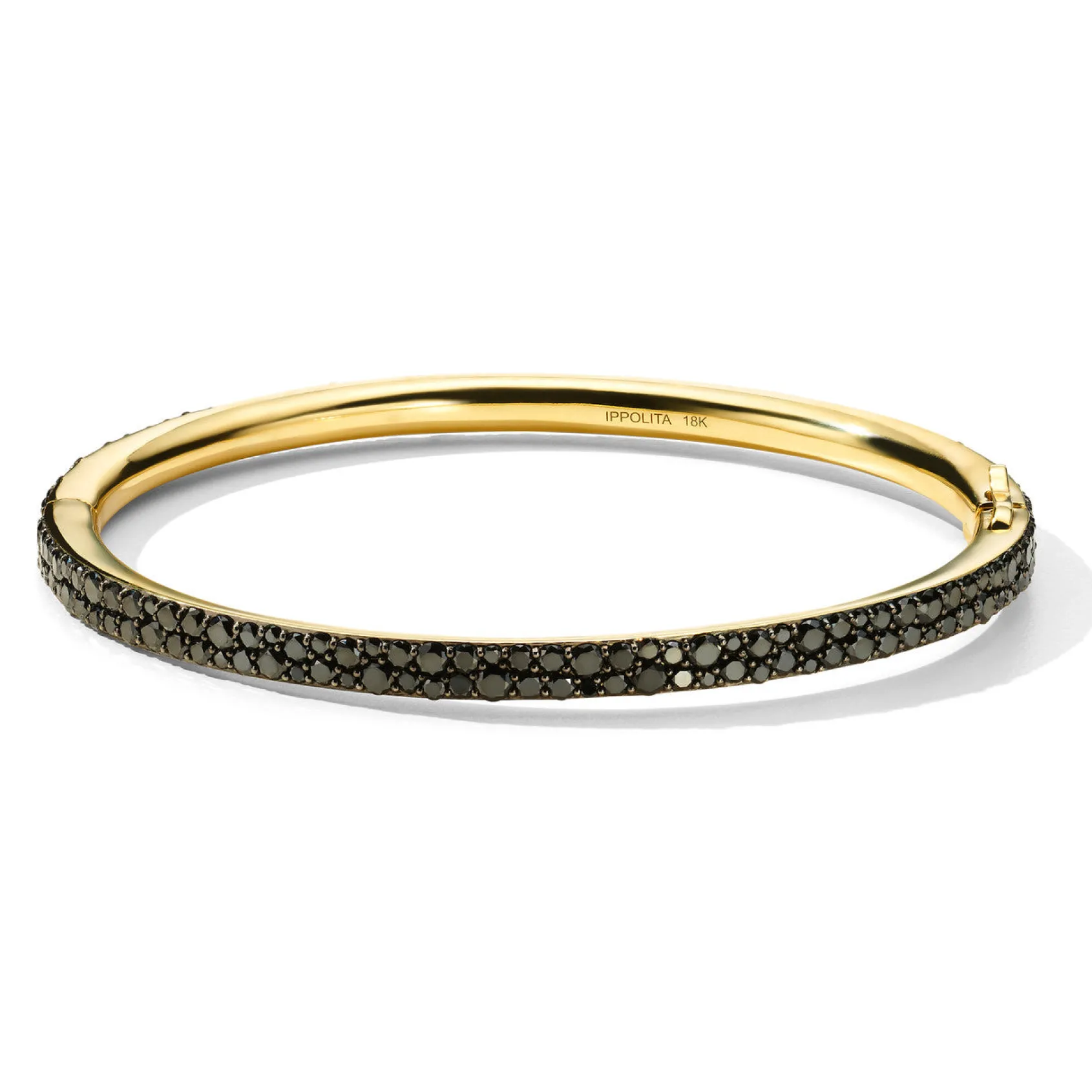 Hinged Bangle with Black Diamonds