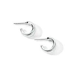 Huggie Hammered Hoop Earrings with Tapered Ends