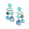 Large Chandelier Multi Stone Double Strand Earrings