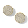 Large Flower Disc Clip Earrings in18K Gold