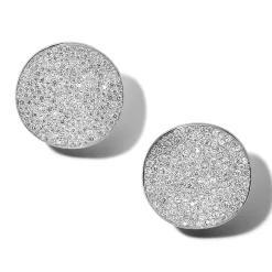 Large Flower Disc Clip Earrings