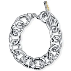 Large Hammered Bastille Link Bracelet