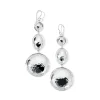 Large Hammered Triple Snowman Earrings