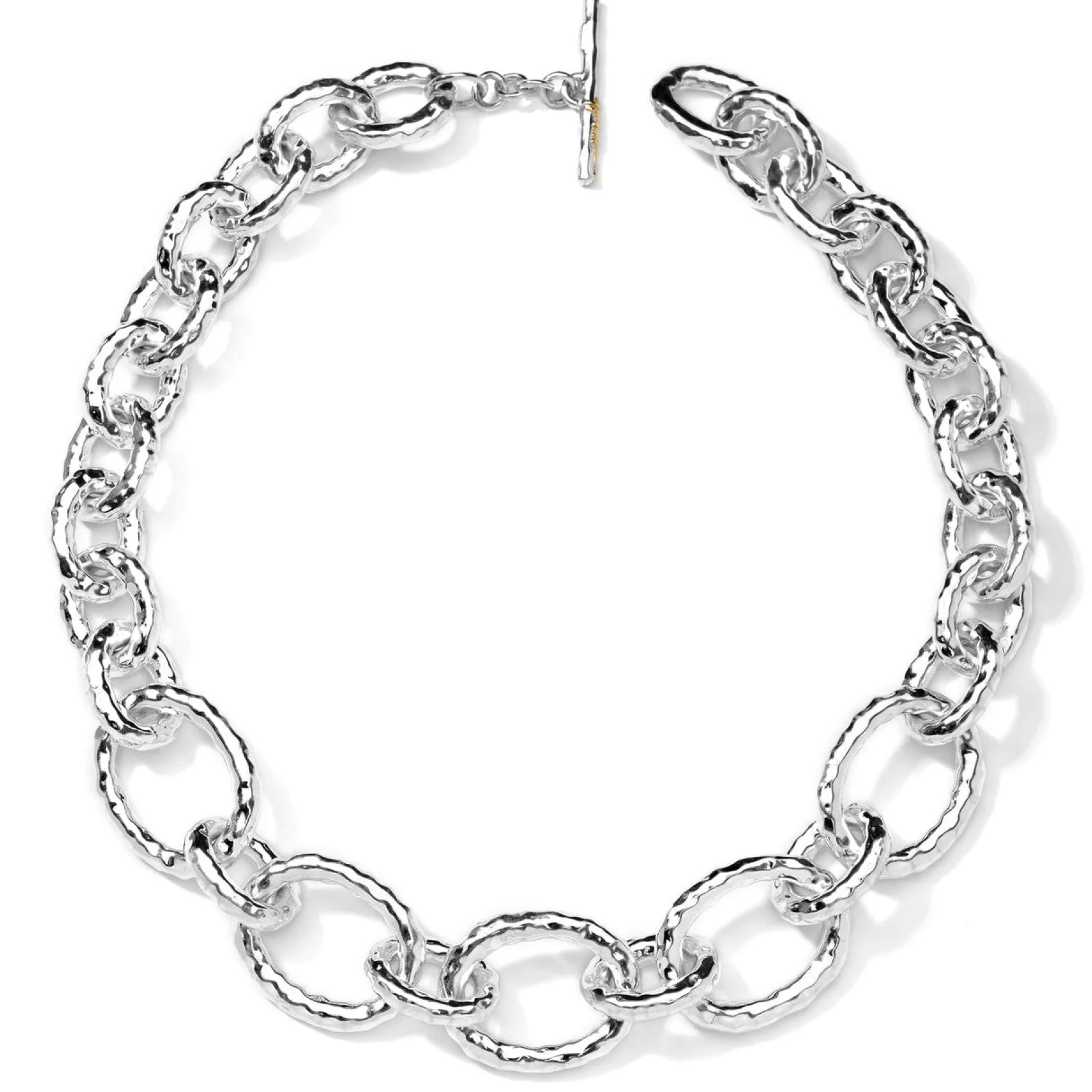 Large Linked Hammered Bastille Necklace