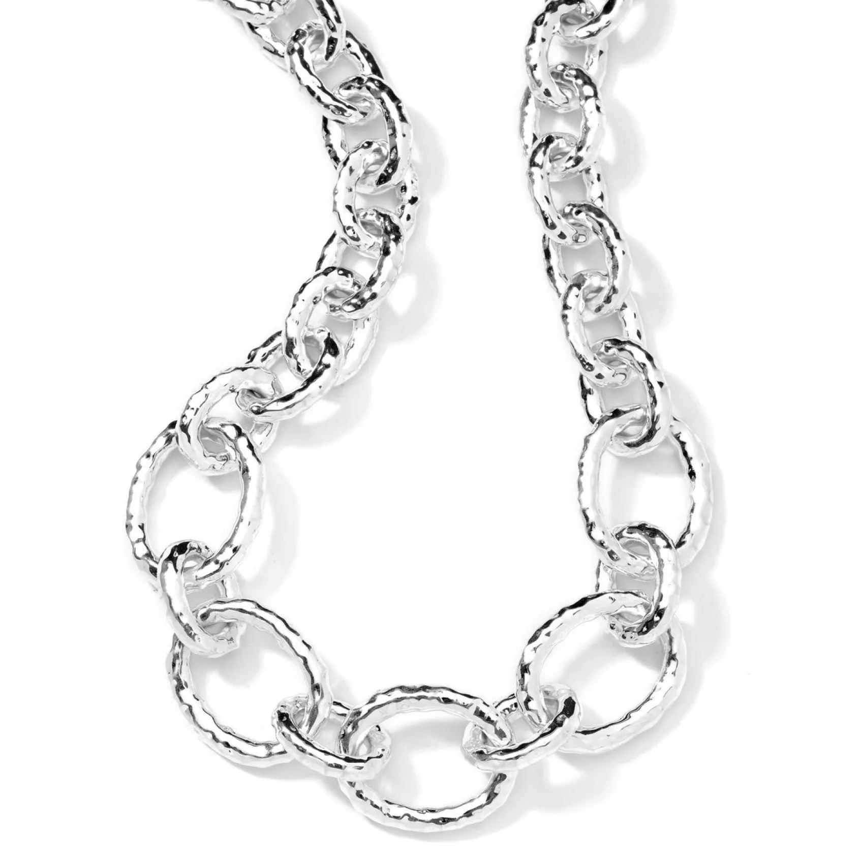 Large Linked Hammered Bastille Necklace