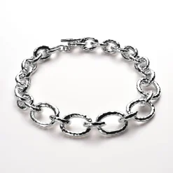 Large Linked Hammered Bastille Necklace