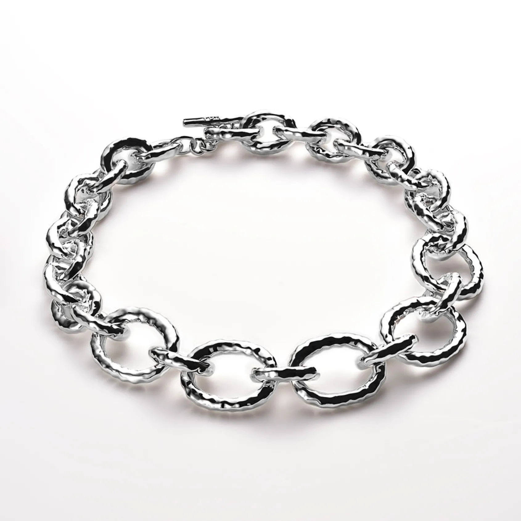 Large Linked Hammered Bastille Necklace