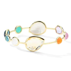 Large Mixed Stone Bangle Bracelet