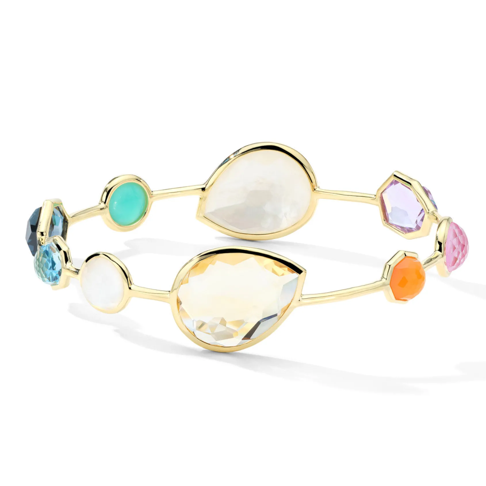 Large Mixed Stone Bangle Bracelet