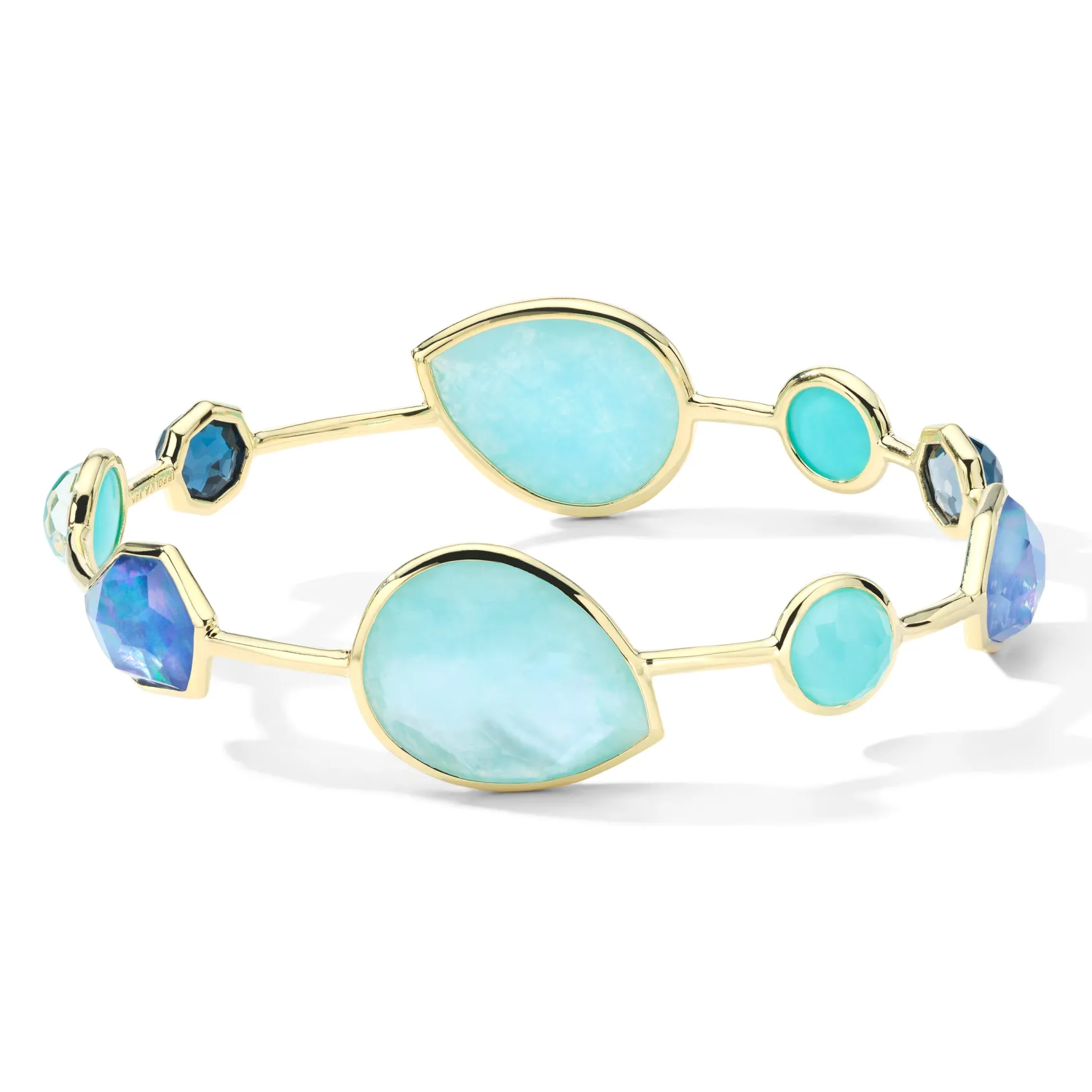 Large Mixed Stone Bangle Bracelet