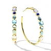 Large Mixed-Shape Hoop Earrings