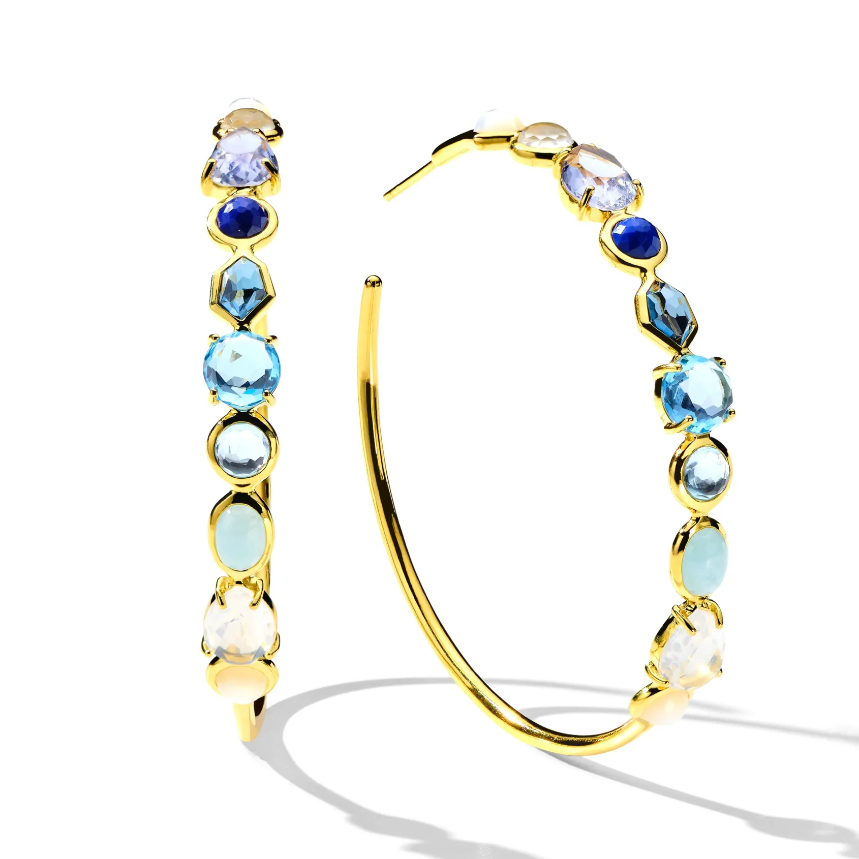 Large Mixed-Shape Hoop Earrings