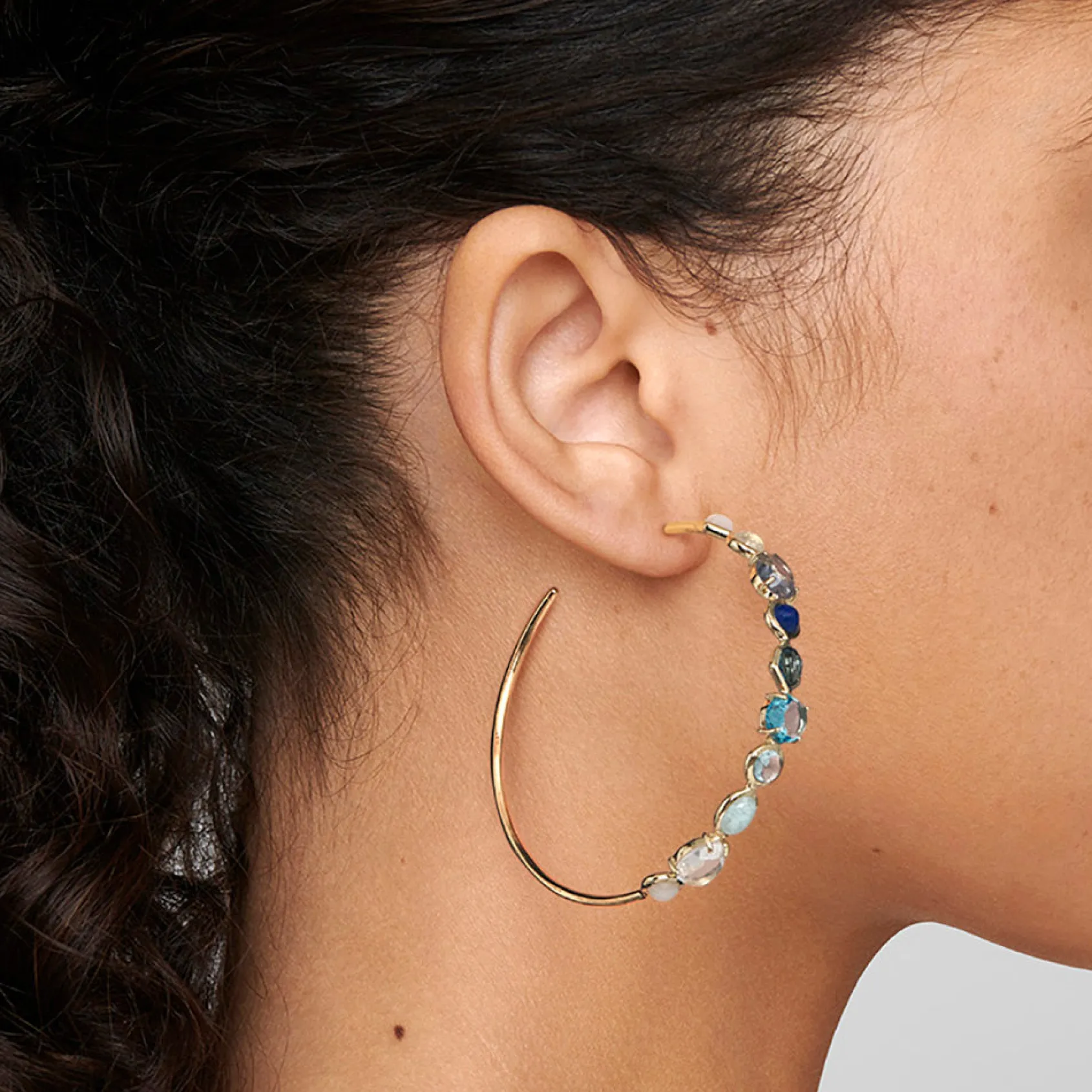 Large Mixed-Shape Hoop Earrings
