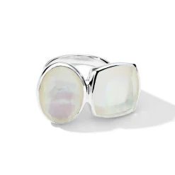 Large Oval Stone Mixed-Cut Cushion Ring