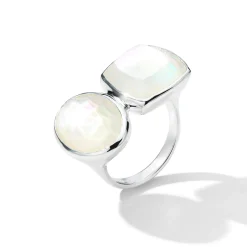 Large Oval Stone Mixed-Cut Cushion Ring