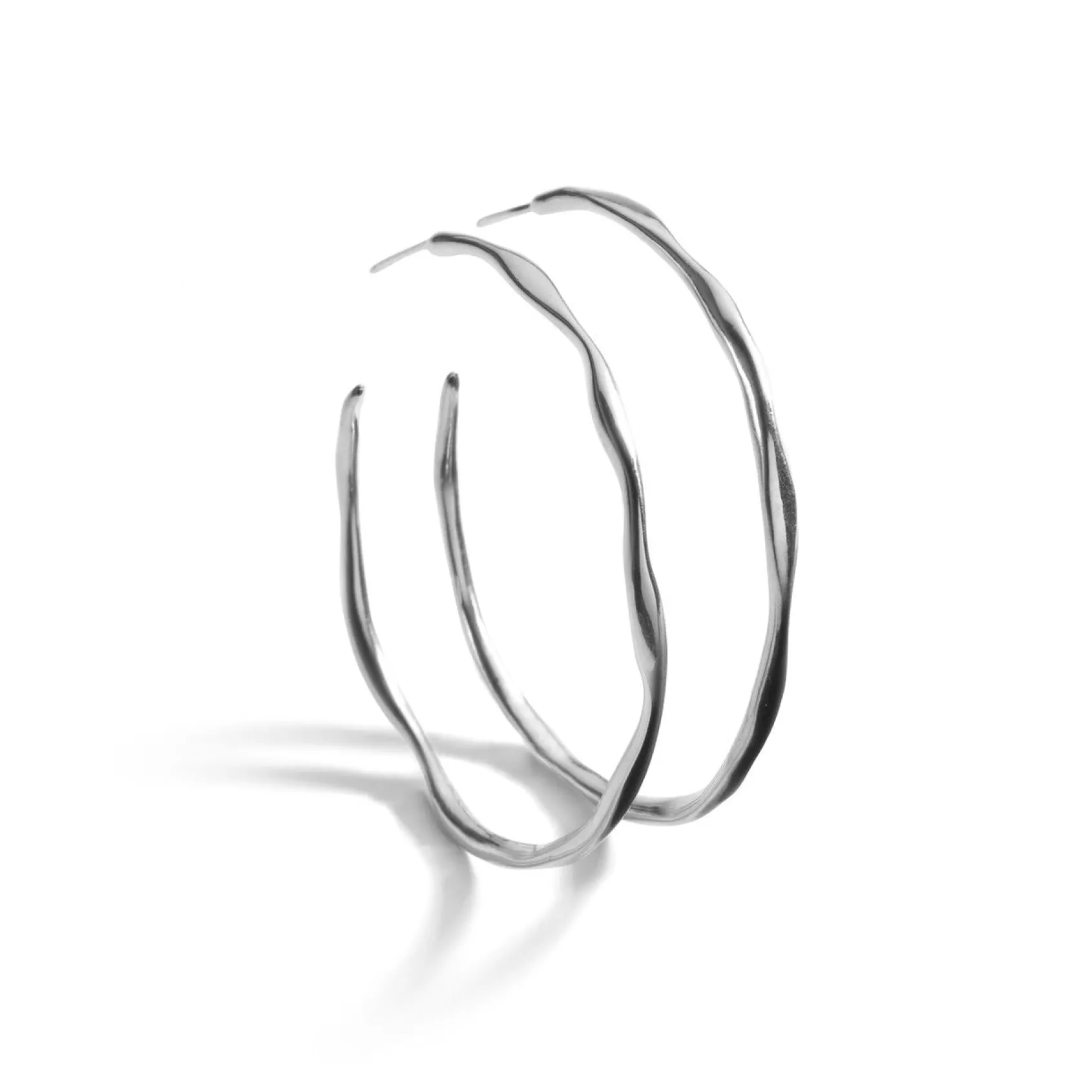 Large Squiggle Hoop Earrings