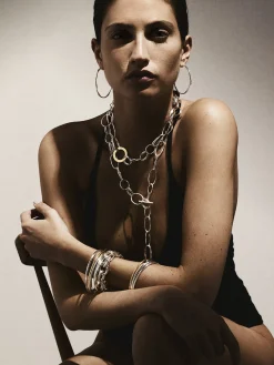 Large Squiggle Hoop Earrings