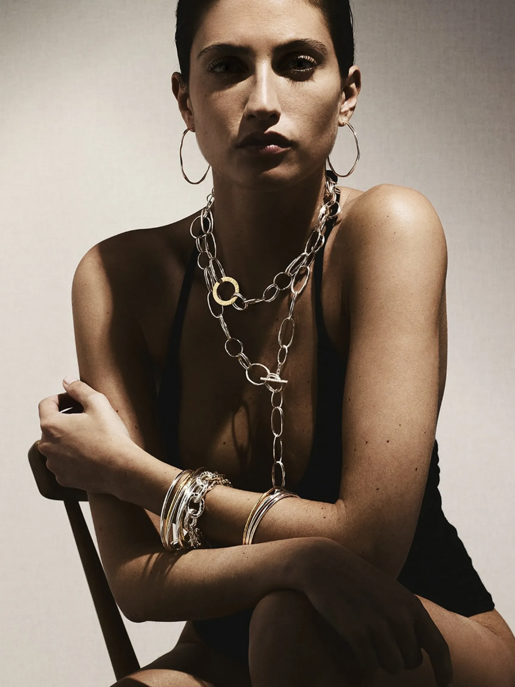 Large Squiggle Hoop Earrings