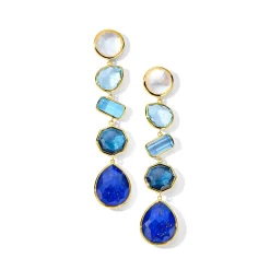 Large 5-Stone Linear Post Earrings