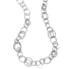 Long Hammered Bastille Link Chain Necklace