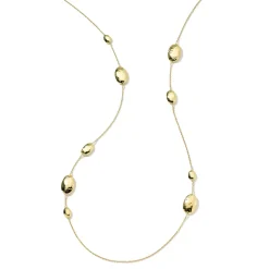 Long Hammered Multi Station Layering Necklace
