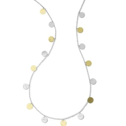 Long Hammered Paillette Disc Necklace