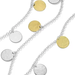 Long Hammered Paillette Disc Necklace