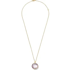 Medium Circular Stone Pendant Necklace