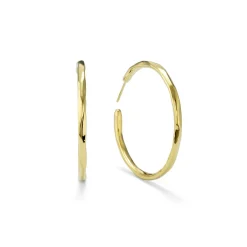 Medium Faceted Hoop Earrings