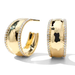 Medium Goddess Studded Hoop Earrings (.63ctw)